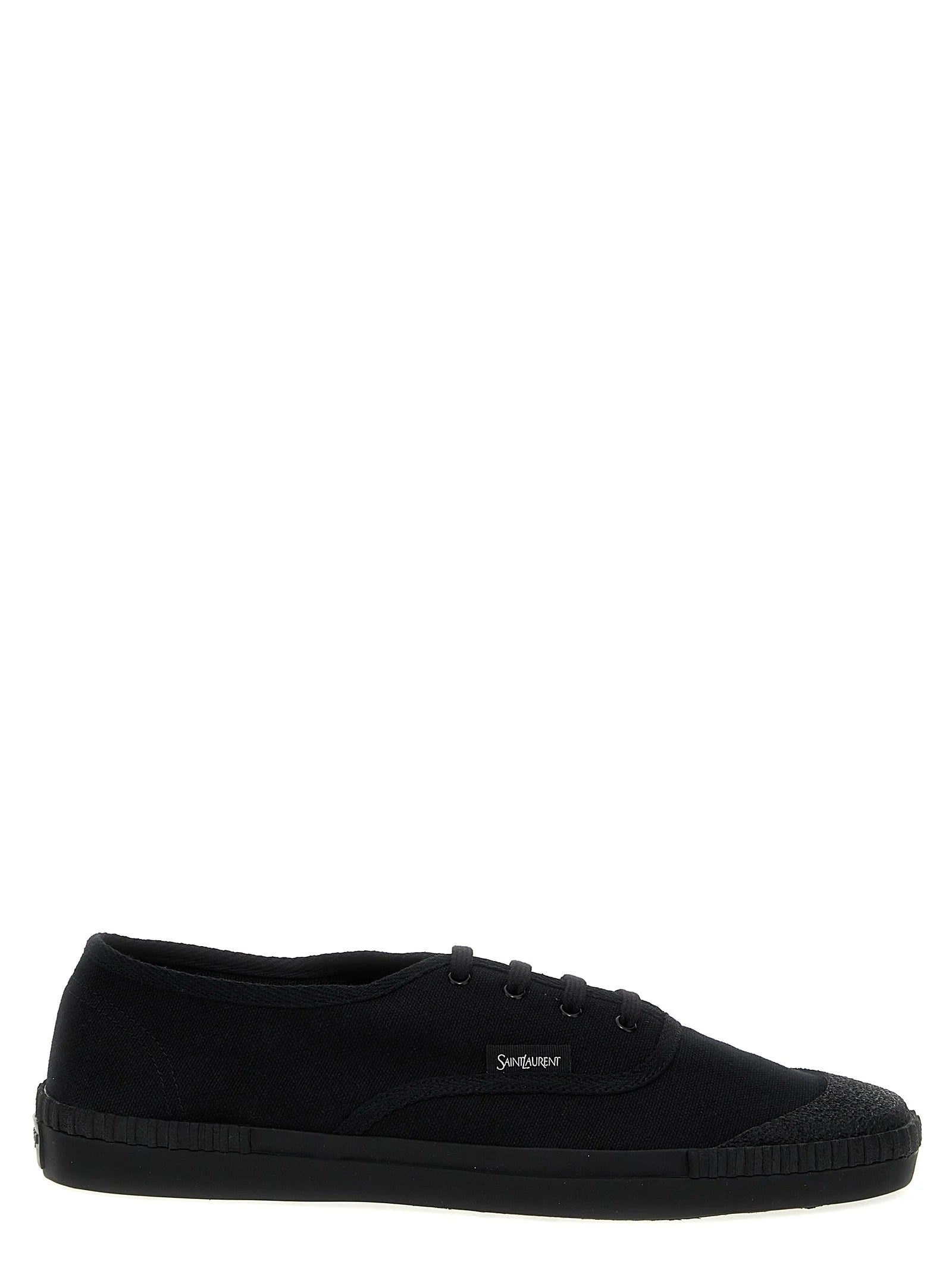 Saint Laurent Black Cotton Low Top Sneakers