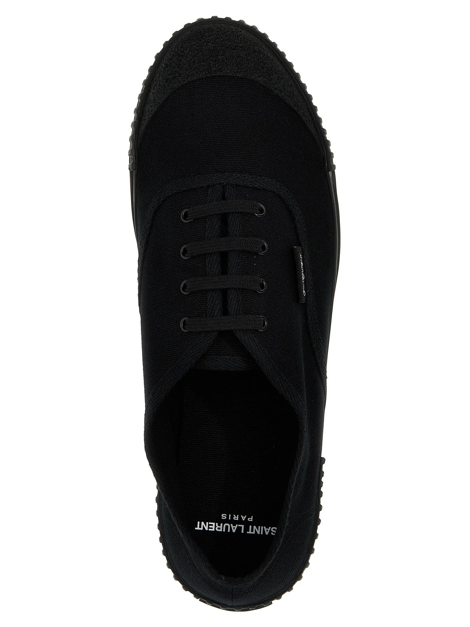 Saint Laurent Black Cotton Low Top Sneakers