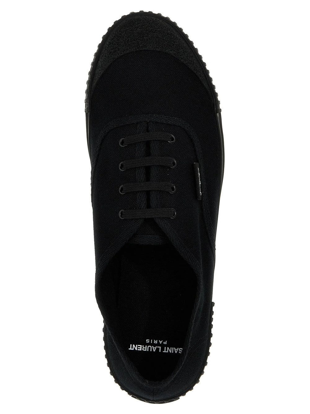Saint Laurent Black Cotton Low Top Sneakers