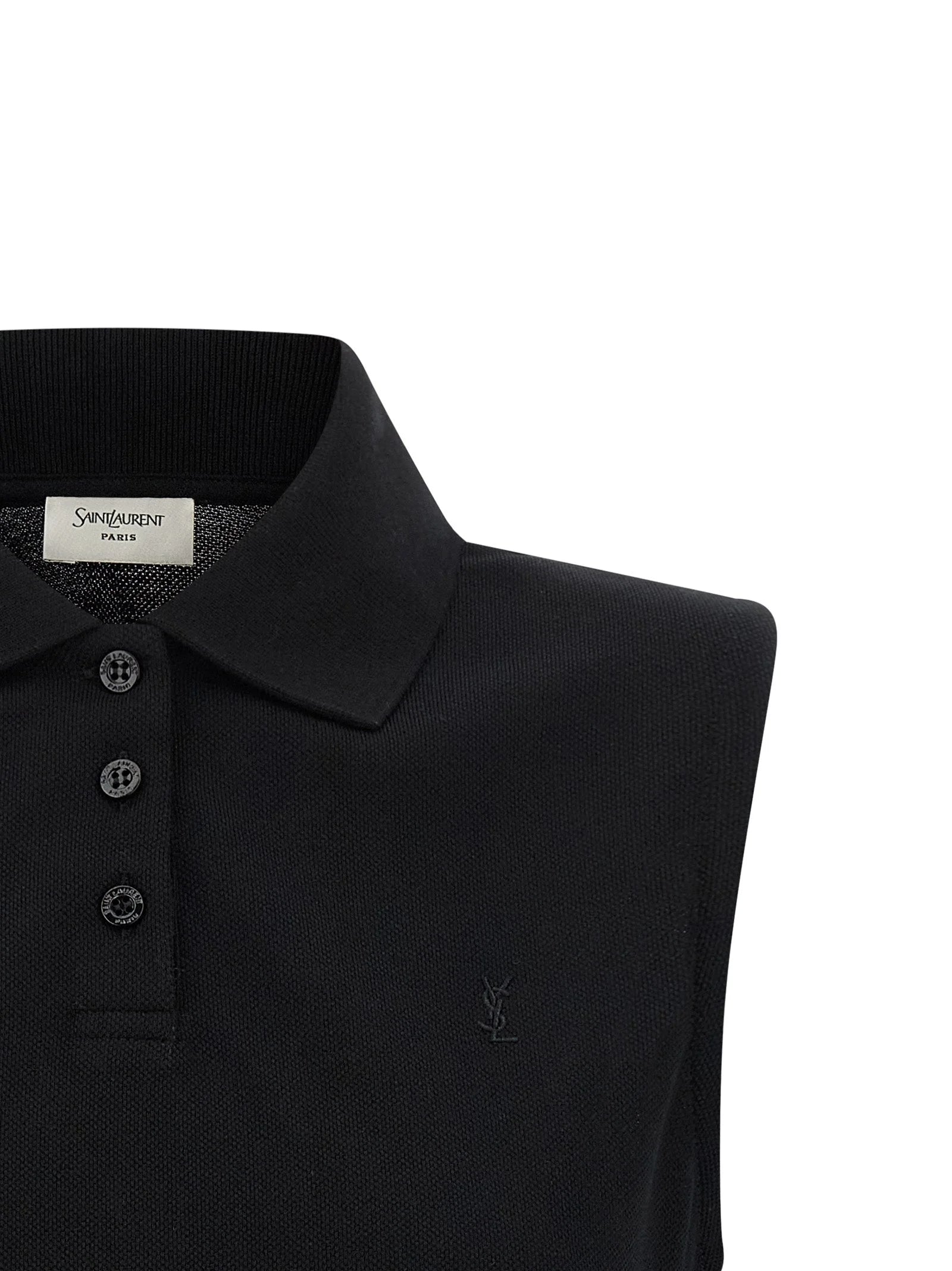 Saint Laurent Black Cotton Polo Shirt - XS