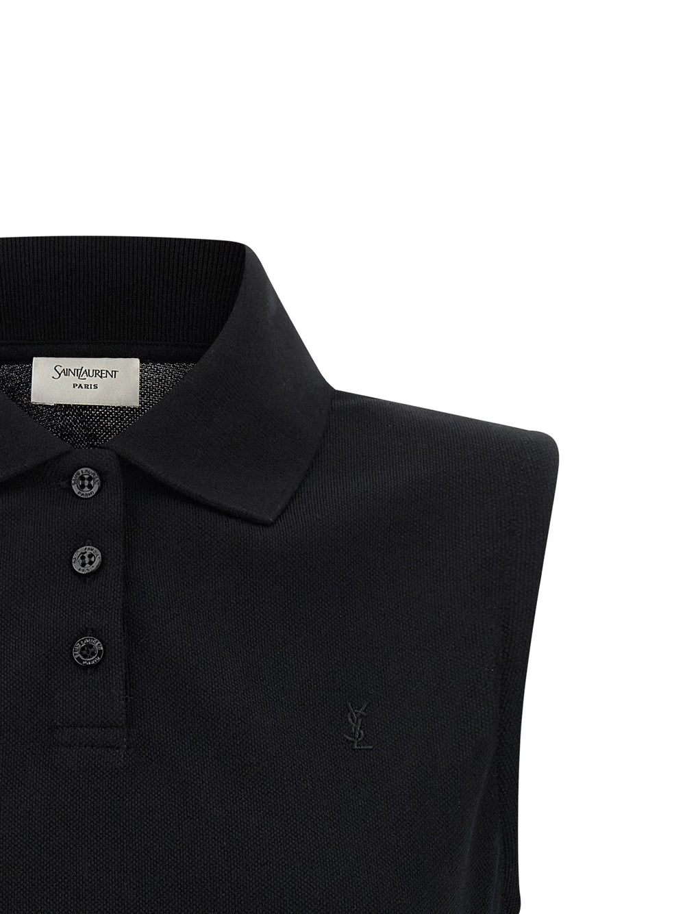 Saint Laurent Black Cotton Polo Shirt - XS