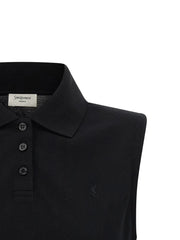 Saint Laurent Black Cotton Polo Shirt - XS