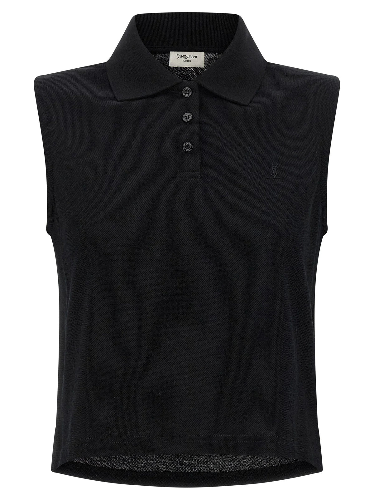 Saint Laurent Black Cotton Polo Shirt - XS