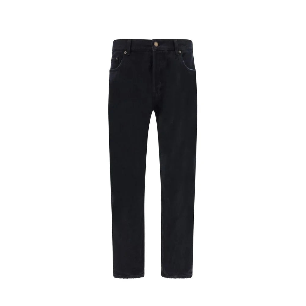 Saint Laurent Black Cotton Relaxed Fit Jeans - W30
