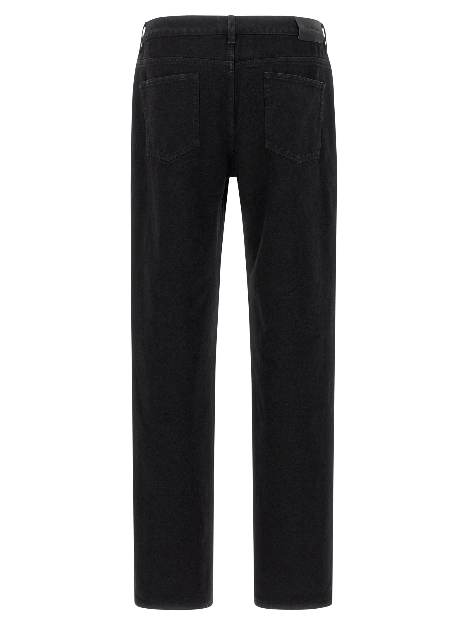 Saint Laurent Black Cotton Straight-Leg Jeans