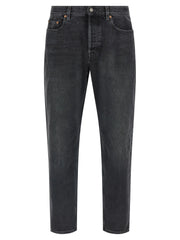 Saint Laurent Sort Bomuldsskjorte med lige ben