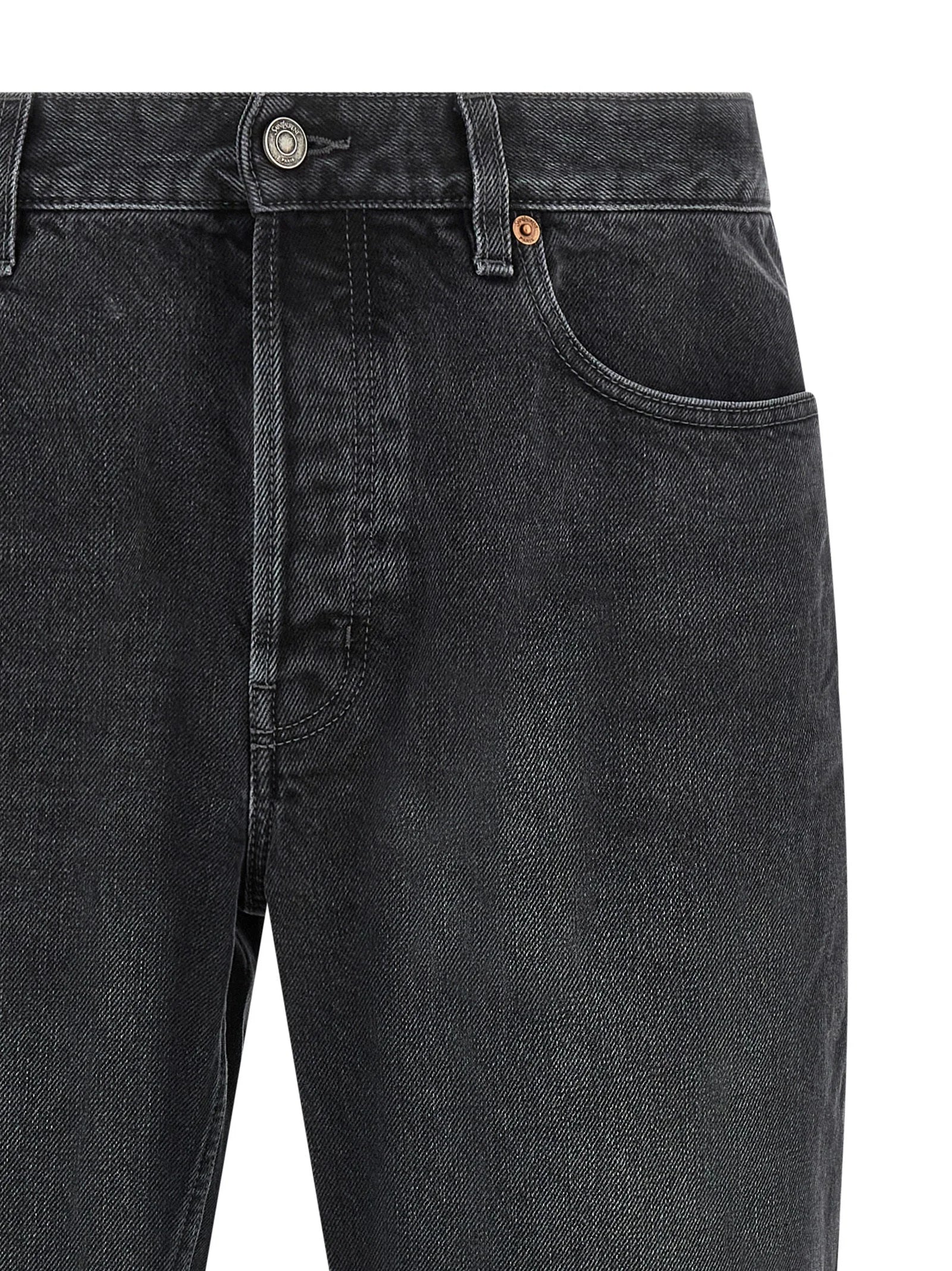 Saint Laurent Sort Bomuldsskjorte med lige ben