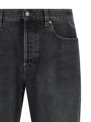 Saint Laurent Sort Bomuldsskjorte med lige ben