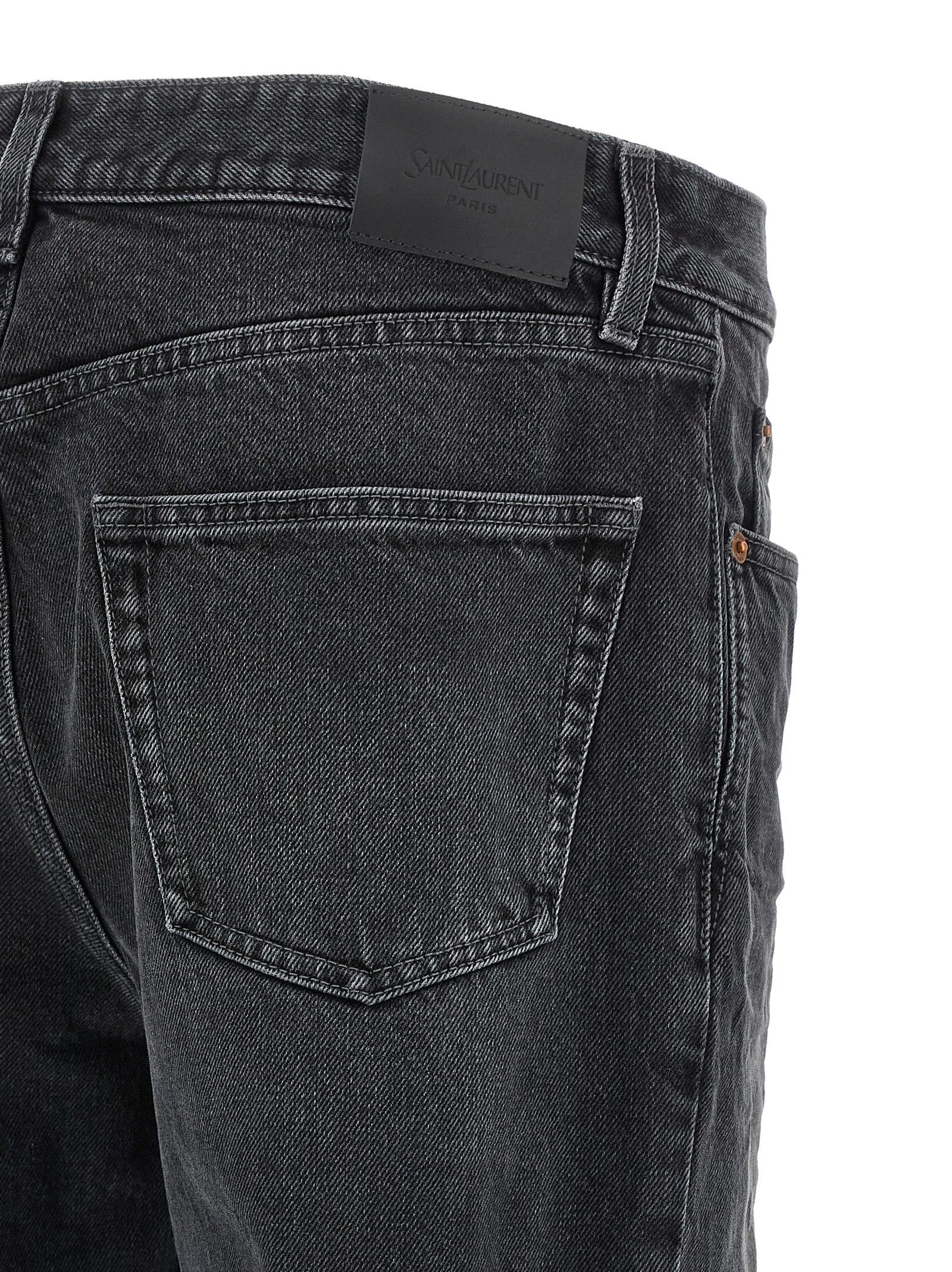 Saint Laurent Sort Bomuldsskjorte med lige ben