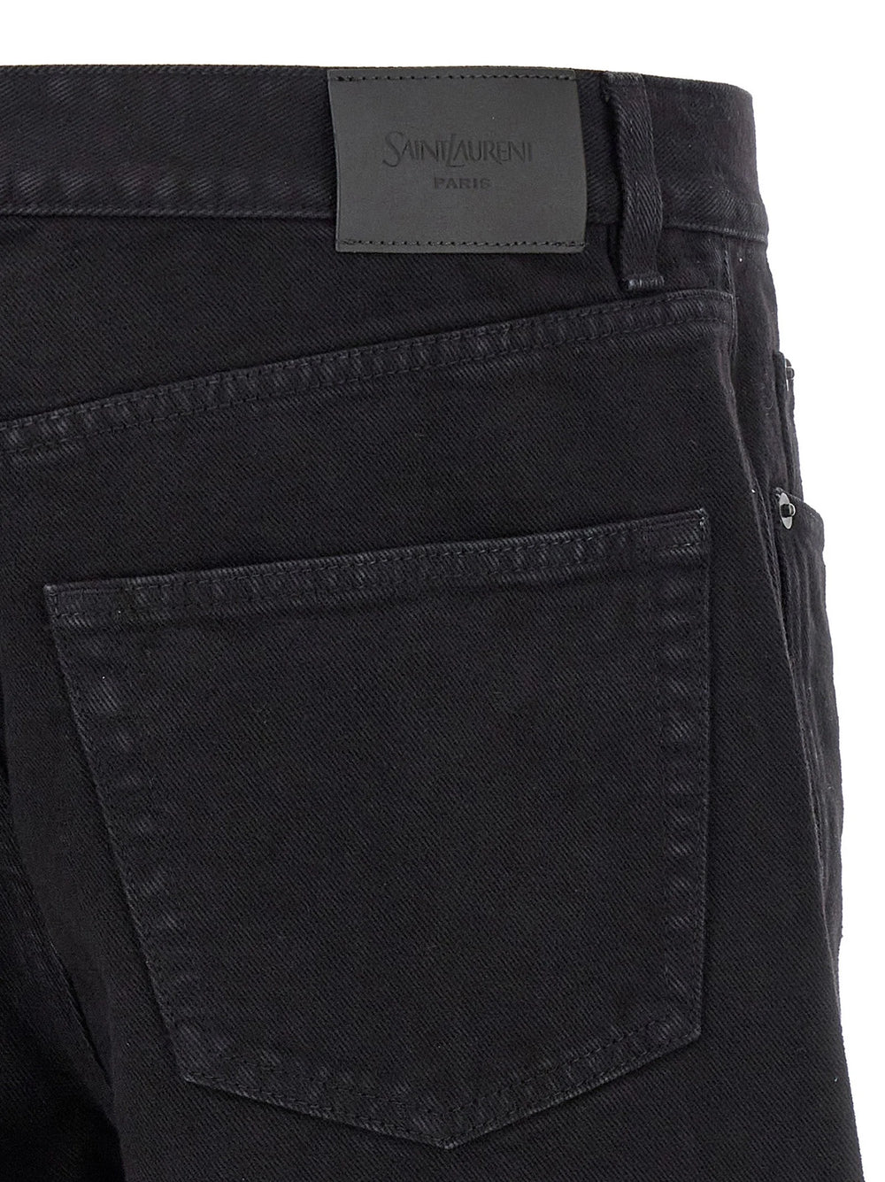 Saint Laurent Black Cotton Straight-Leg Jeans