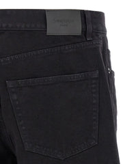 Saint Laurent Black Cotton Straight-Leg Jeans