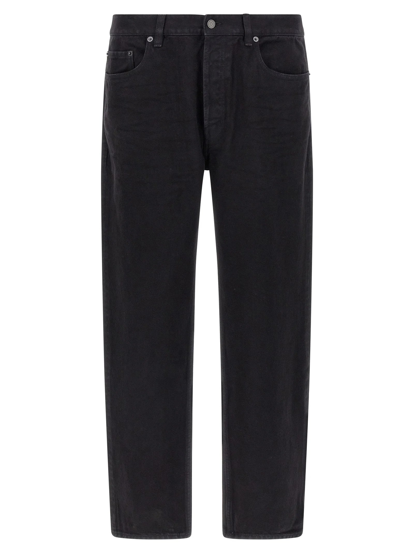 Saint Laurent Black Cotton Straight-Leg Jeans
