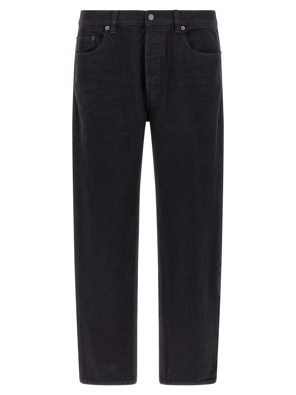 Saint Laurent Black Cotton Straight-Leg Jeans