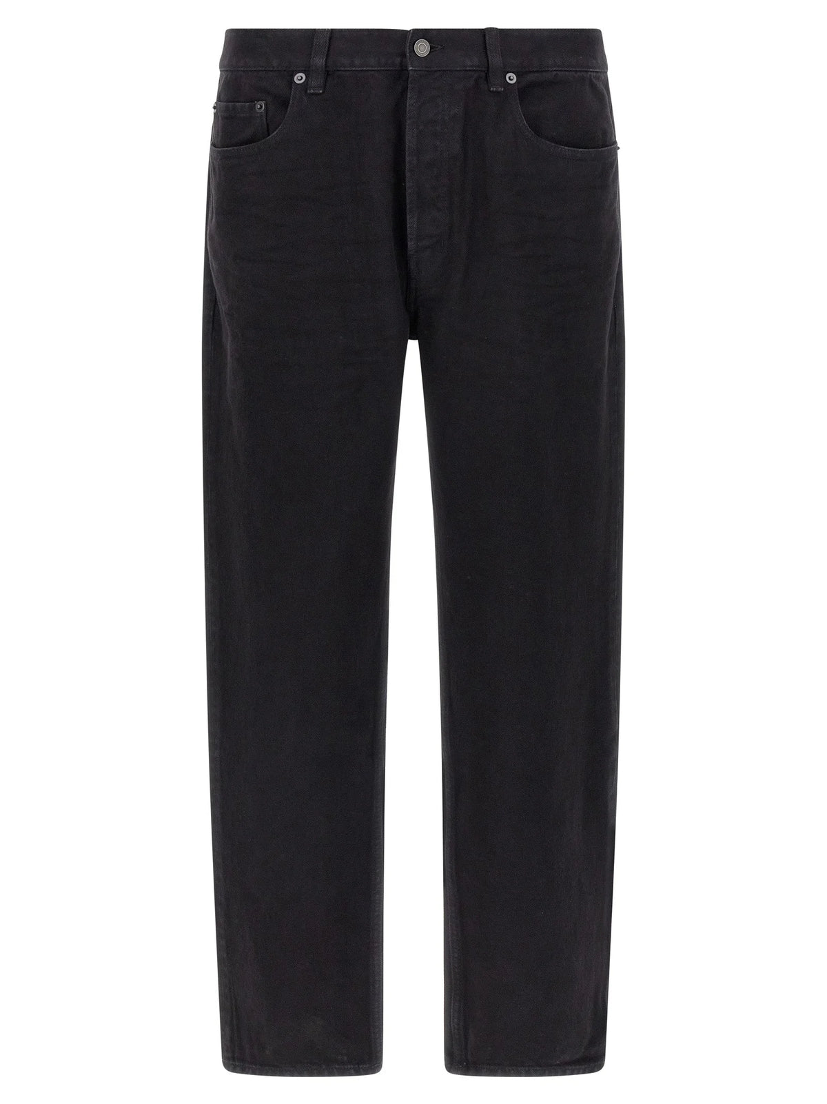 Saint Laurent Black Cotton Straight-Leg Jeans