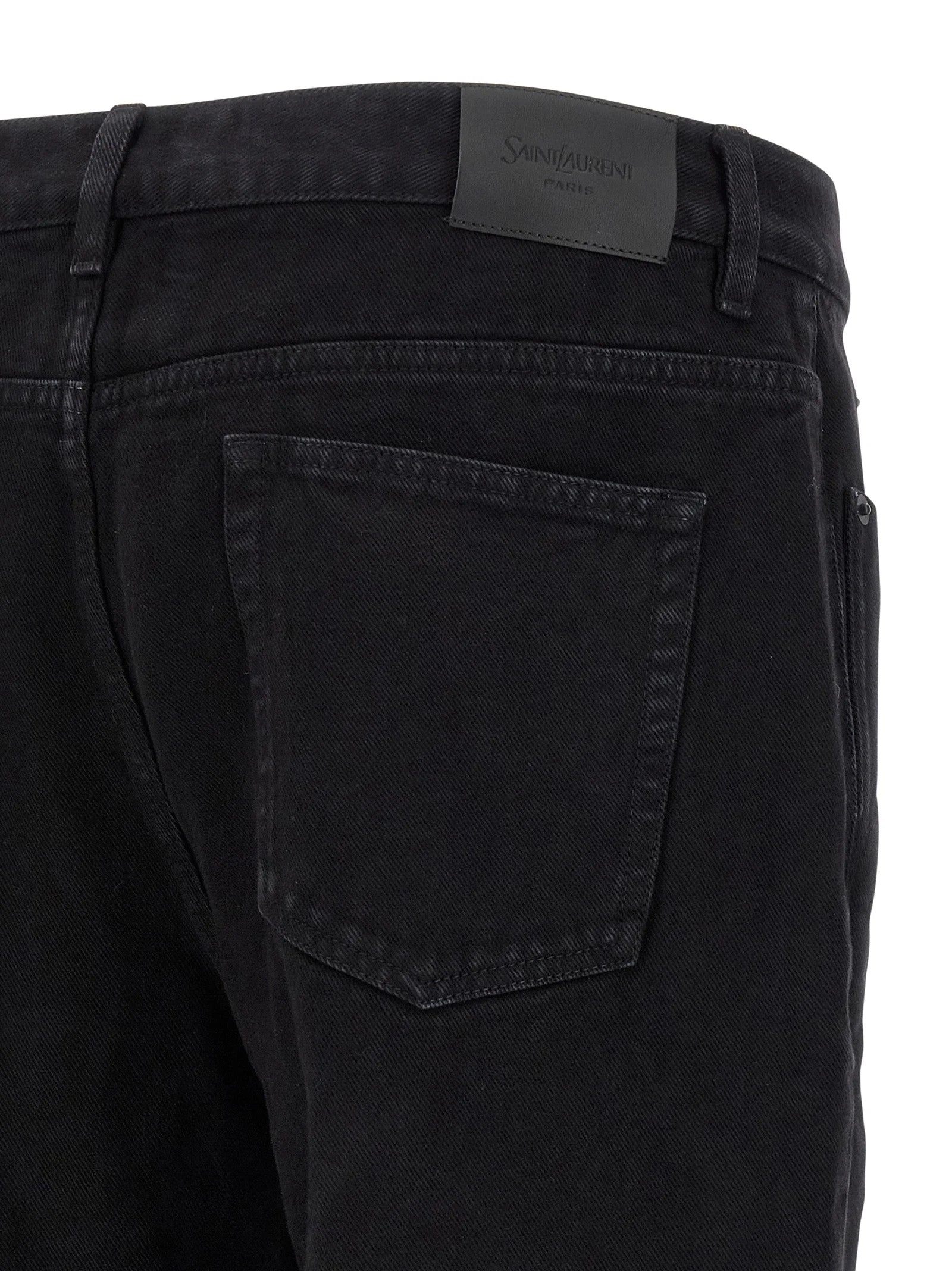 Saint Laurent Black Cotton Straight-Leg Jeans
