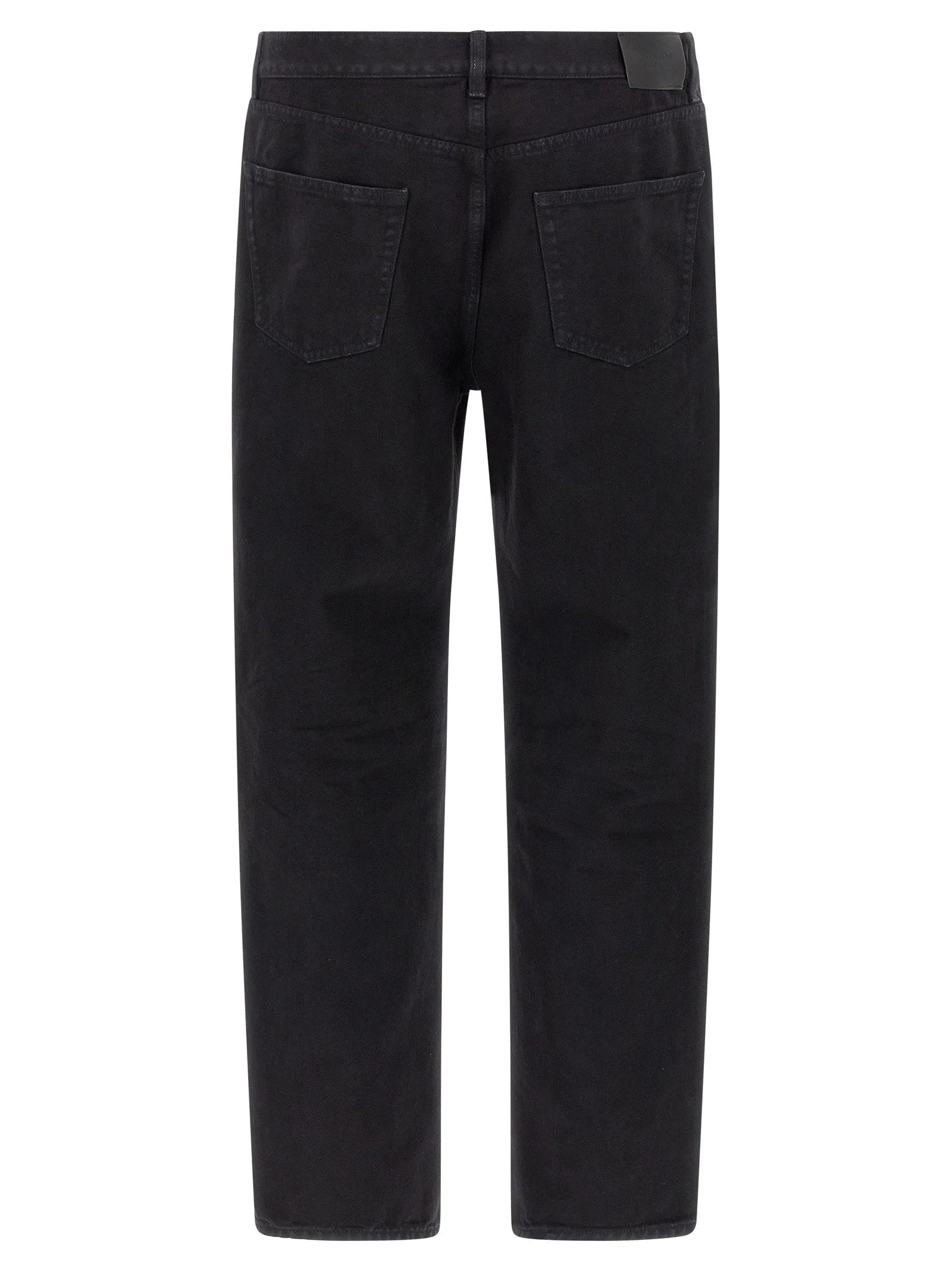 Saint Laurent Black Cotton Straight-Leg Jeans