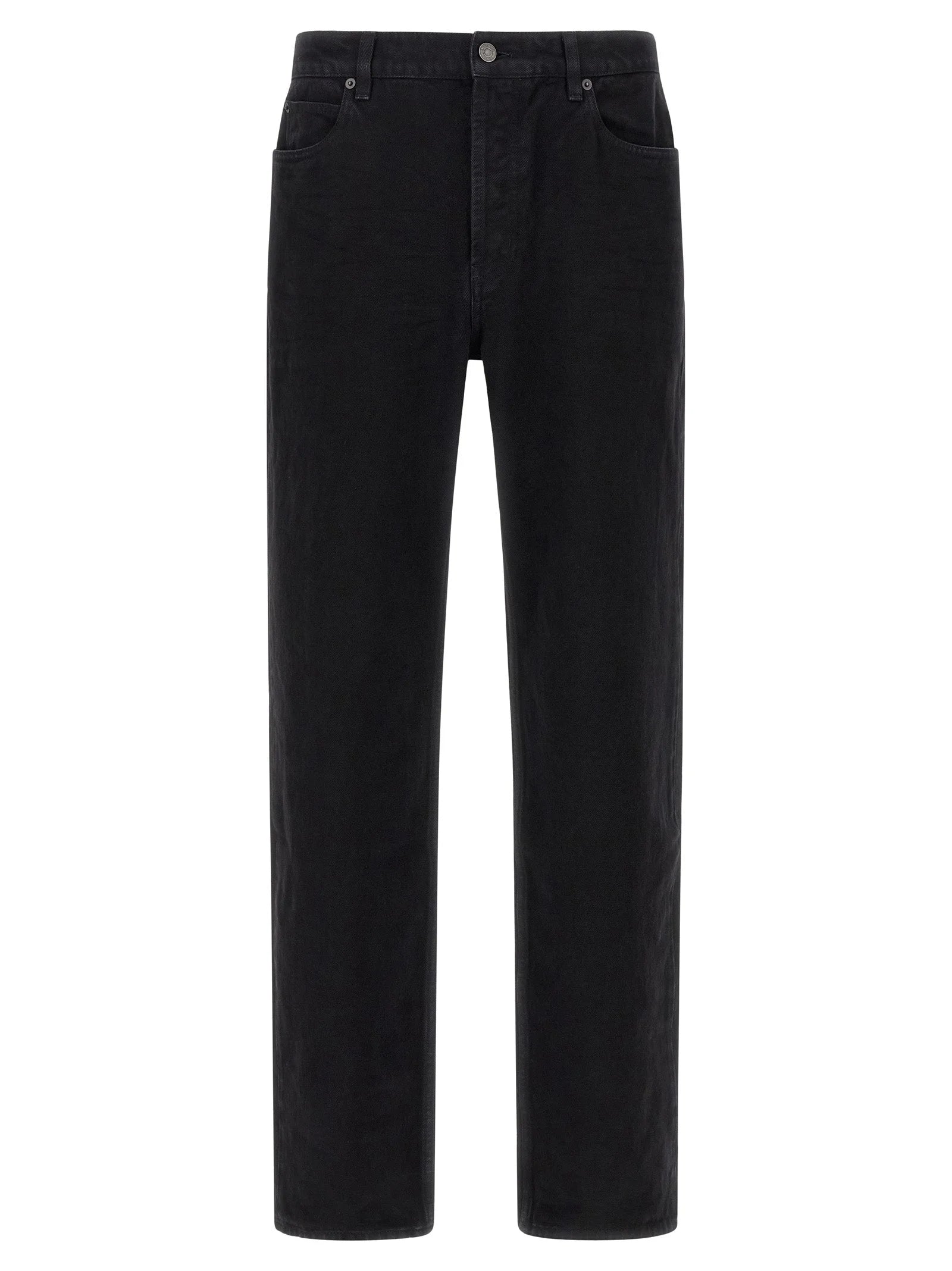 Saint Laurent Black Cotton Straight-Leg Jeans