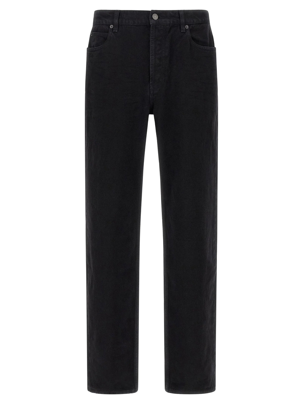 Saint Laurent Black Cotton Straight-Leg Jeans