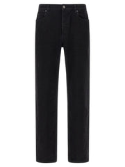 Saint Laurent Black Cotton Straight-Leg Jeans