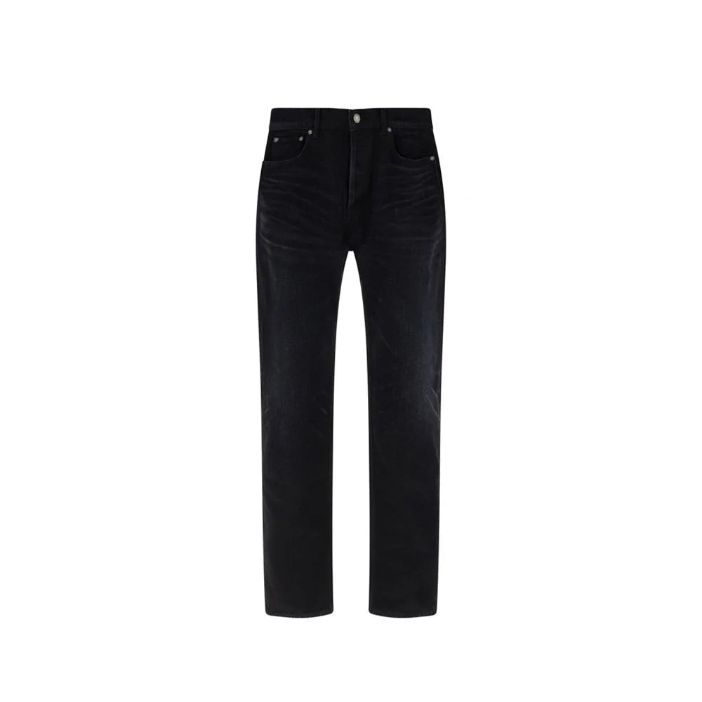 Saint Laurent Black Cotton Straight-Leg Jeans - W29