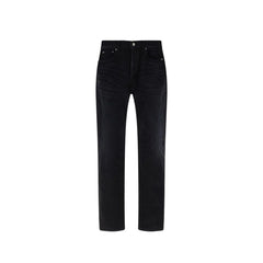 Saint Laurent Black Cotton Straight-Leg Jeans - W29
