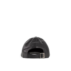 Saint Laurent Black Lamb Leather Cap (Baseball Hat) - 59 cm|L