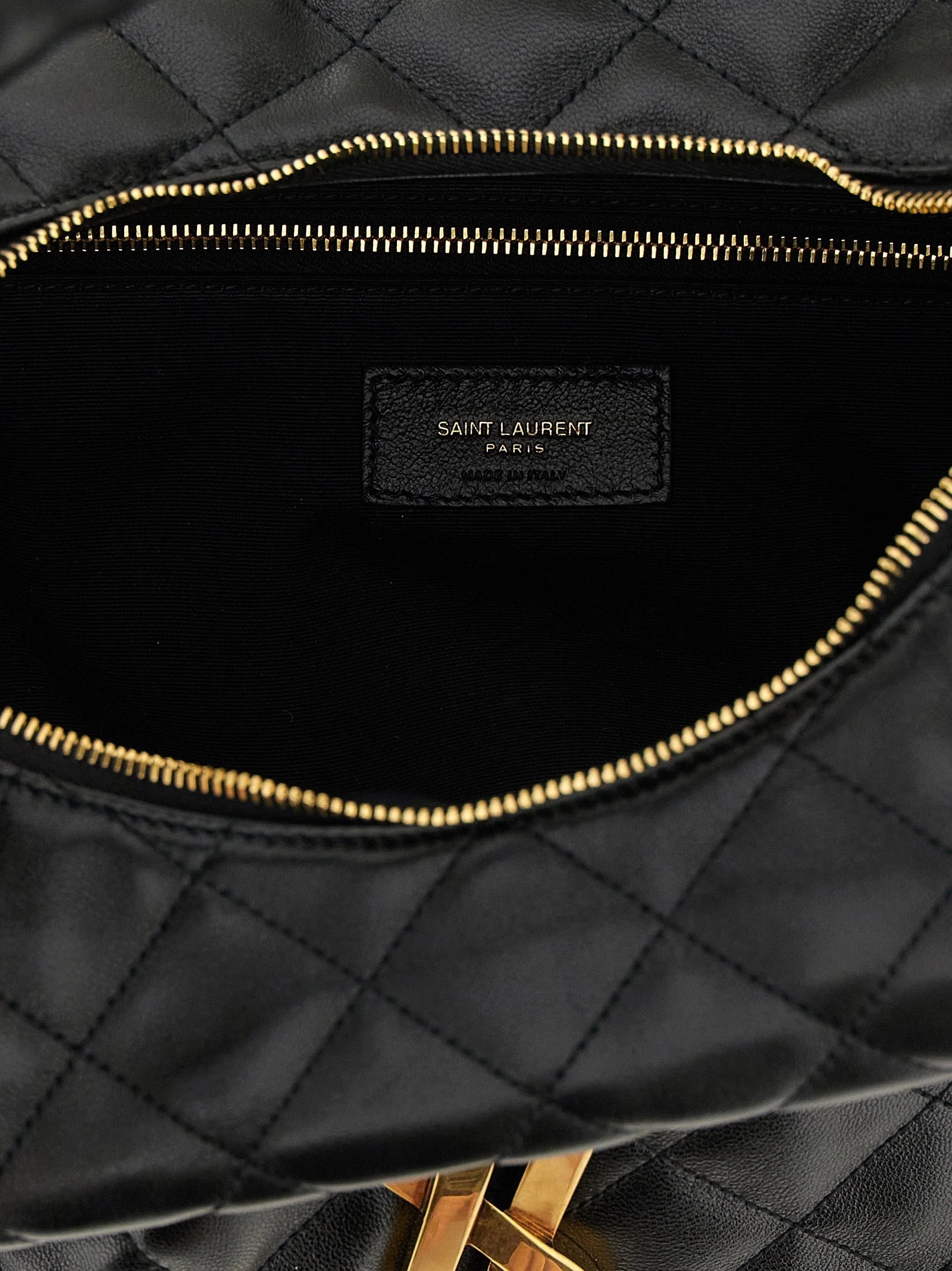 Sac à épaule en cuir d'agneau noir Saint Laurent