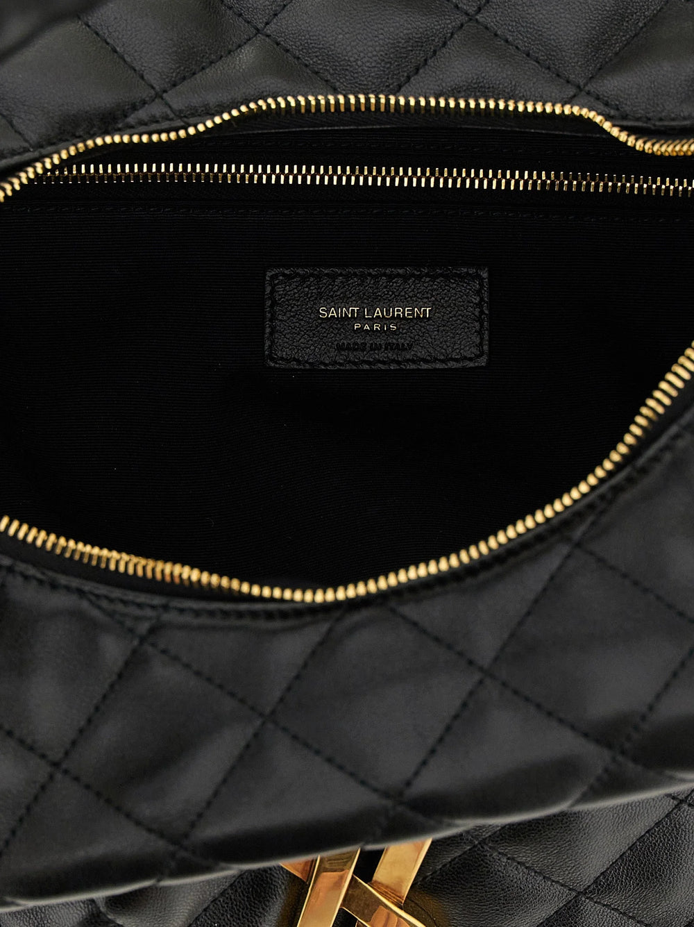 Sac à épaule en cuir d'agneau noir Saint Laurent