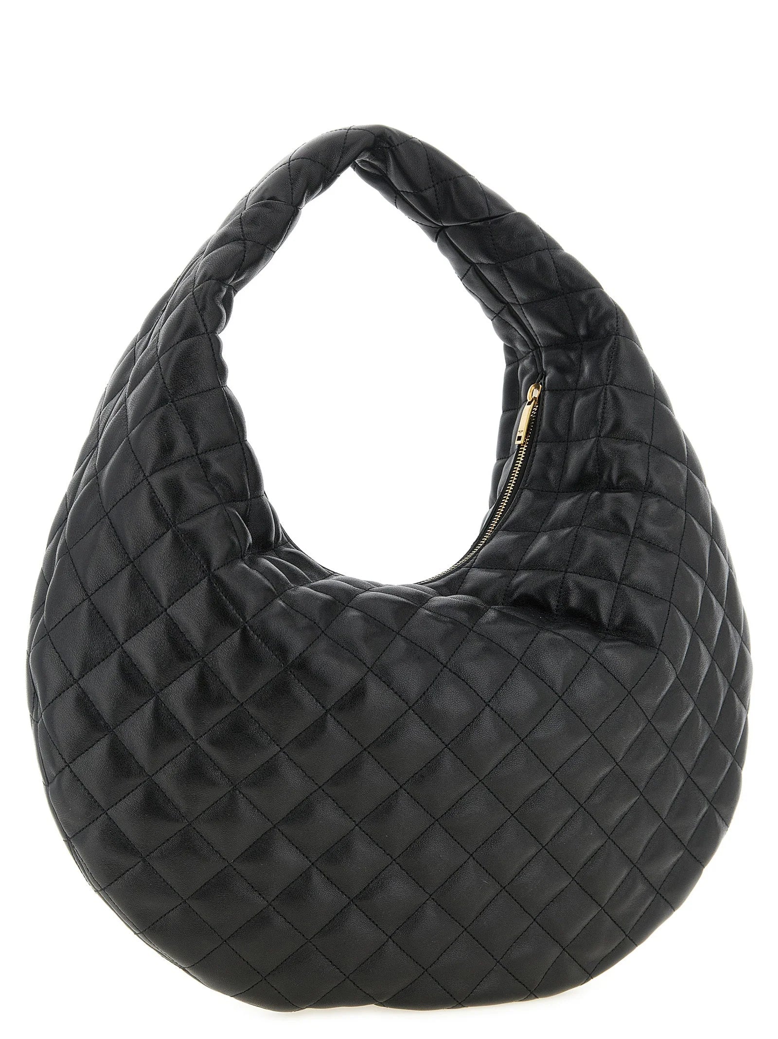 Sac à épaule en cuir d'agneau noir Saint Laurent
