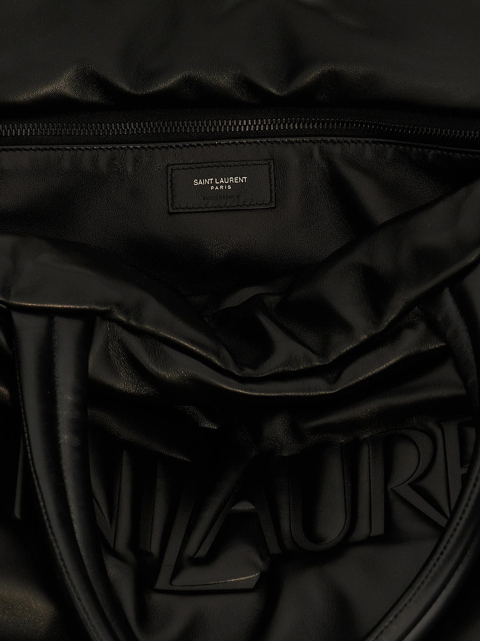 Saint Laurent Black Lamb Leather Tote Bag