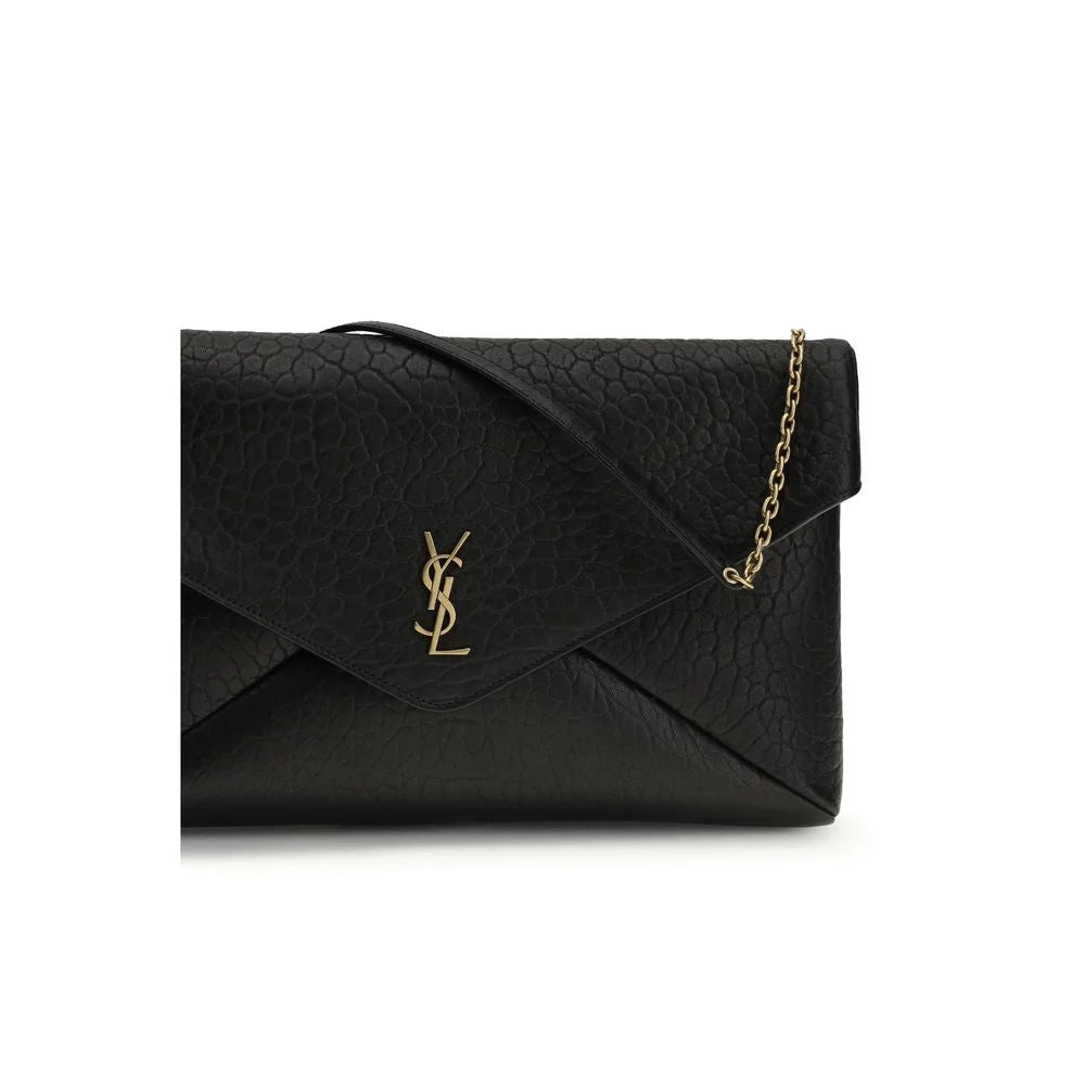 Sac bandoulière Saint Laurent en cuir d’agneau Ovis Aries Aries noir