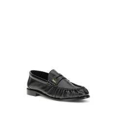 Saint Laurent Black Lamb Ovis Aries Aries Slip-On Loafers - EU39/US9