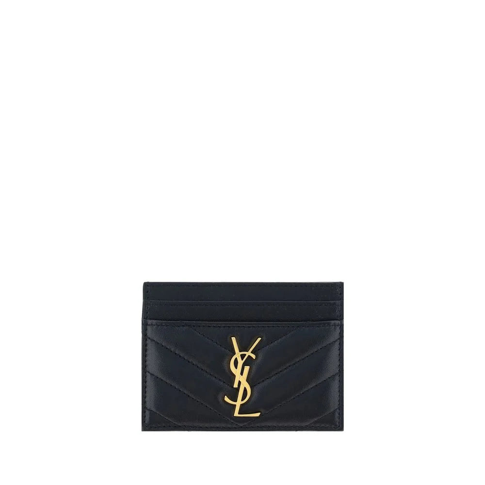 Saint Laurent Fekete Bőrből Valuta Tartó