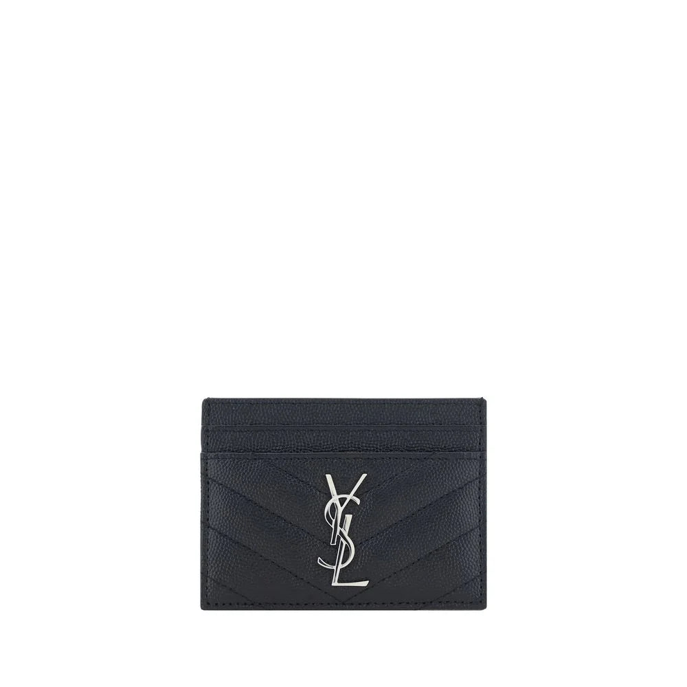 Saint Laurent Black Leather Card Holder - Card Cases