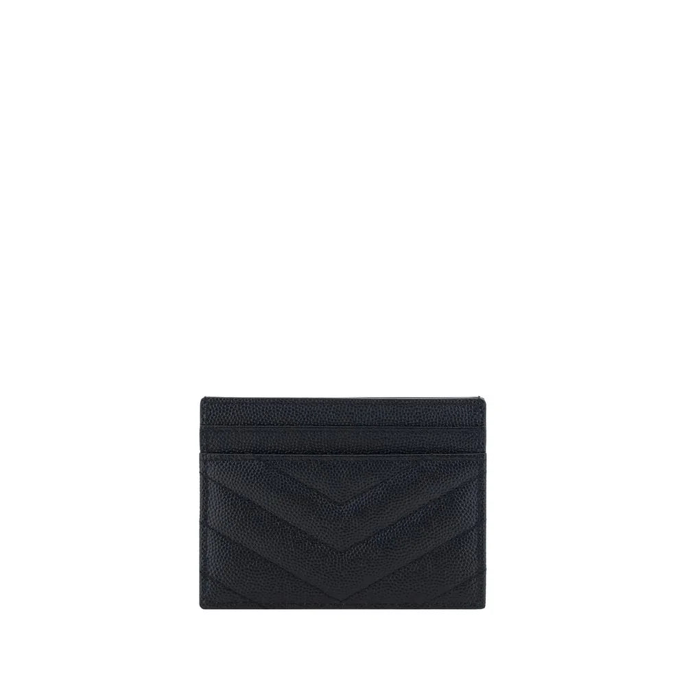 Saint Laurent Black Leather Card Holder - Card Cases