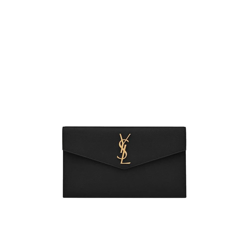 Saint Laurent Black Leather Clutch Bag