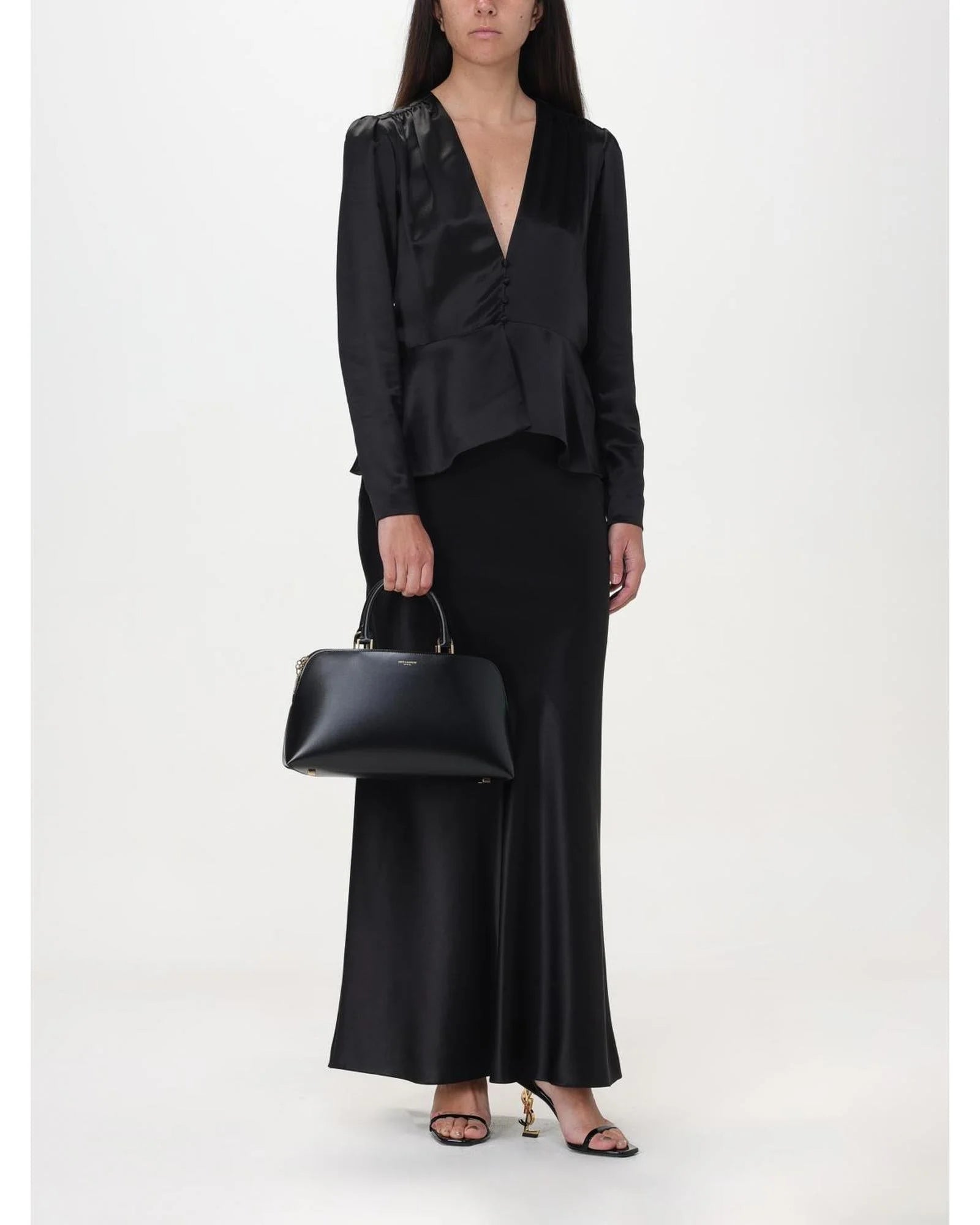 Sac à main en cuir noir Saint Laurent