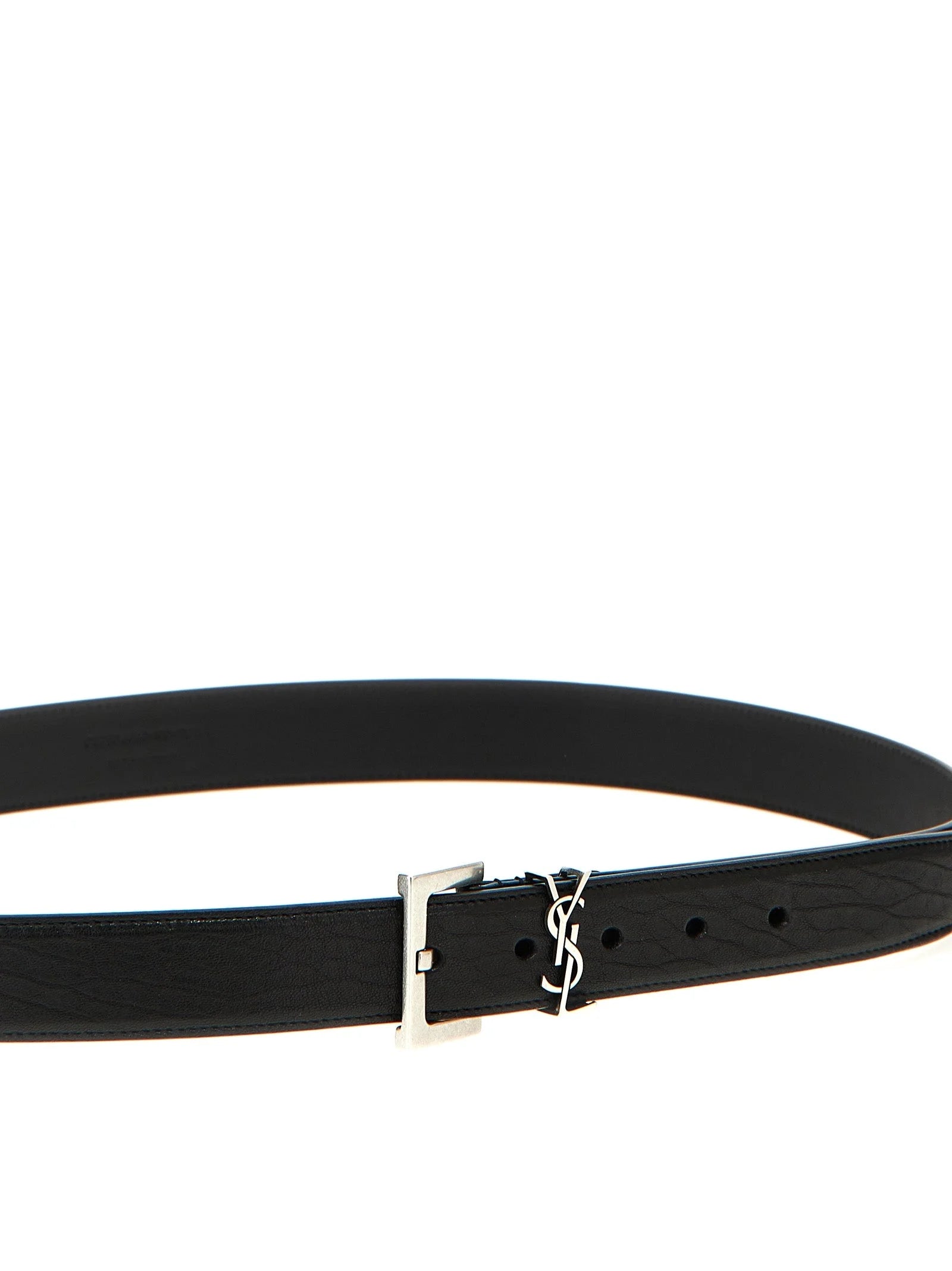 Saint Laurent Black Leather Regular Belt - 90 cm / 36 Inches