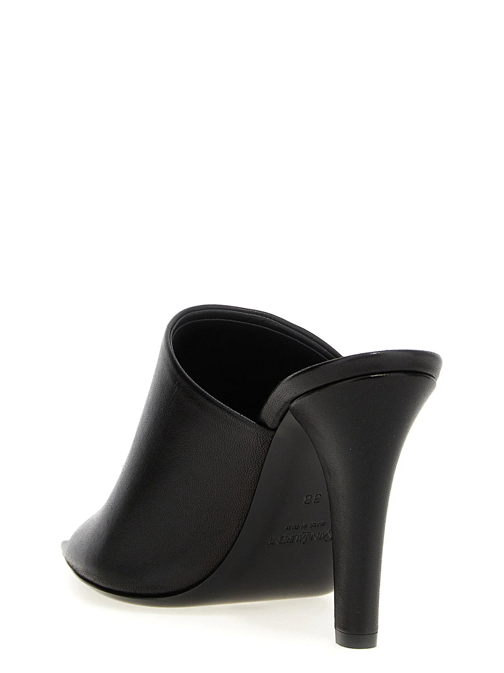 Saint Laurent Black Leather Stiletto Heel Sandals - EU38.5/US8.5