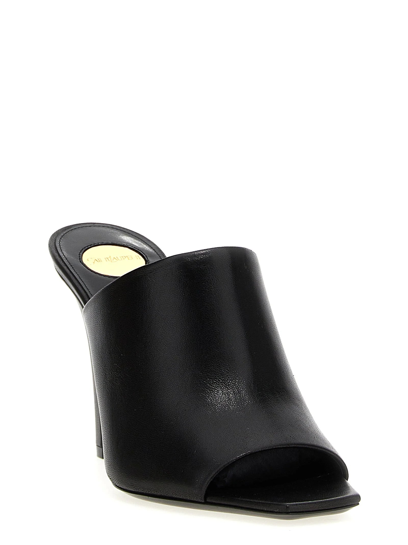 Saint Laurent Black Leather Stiletto Heel Sandals - EU38.5/US8.5