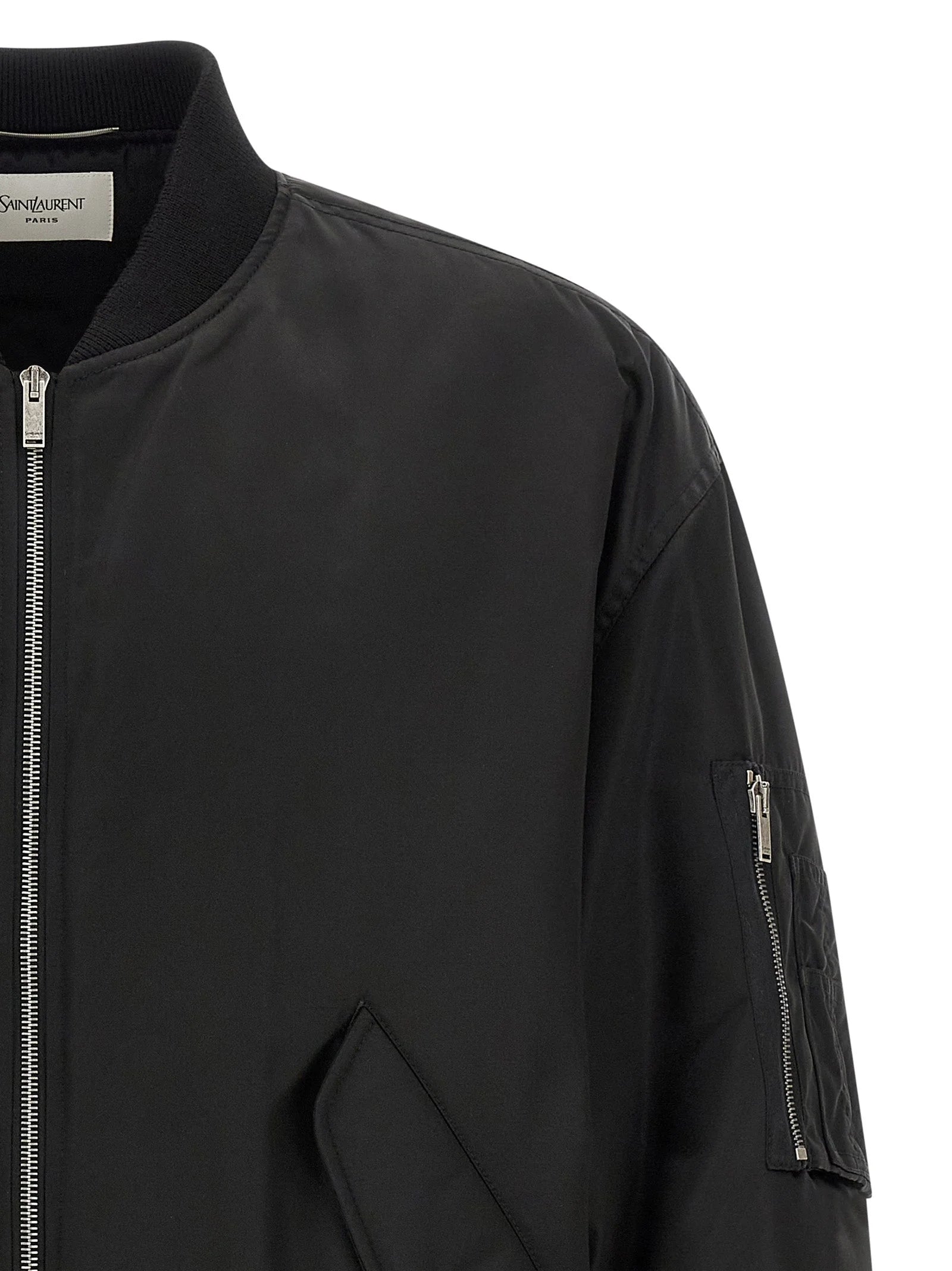 Saint Laurent Black Polyamide Bomber - IT52 | XL