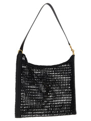 Saint Laurent Black Raffia Shoulder Bag