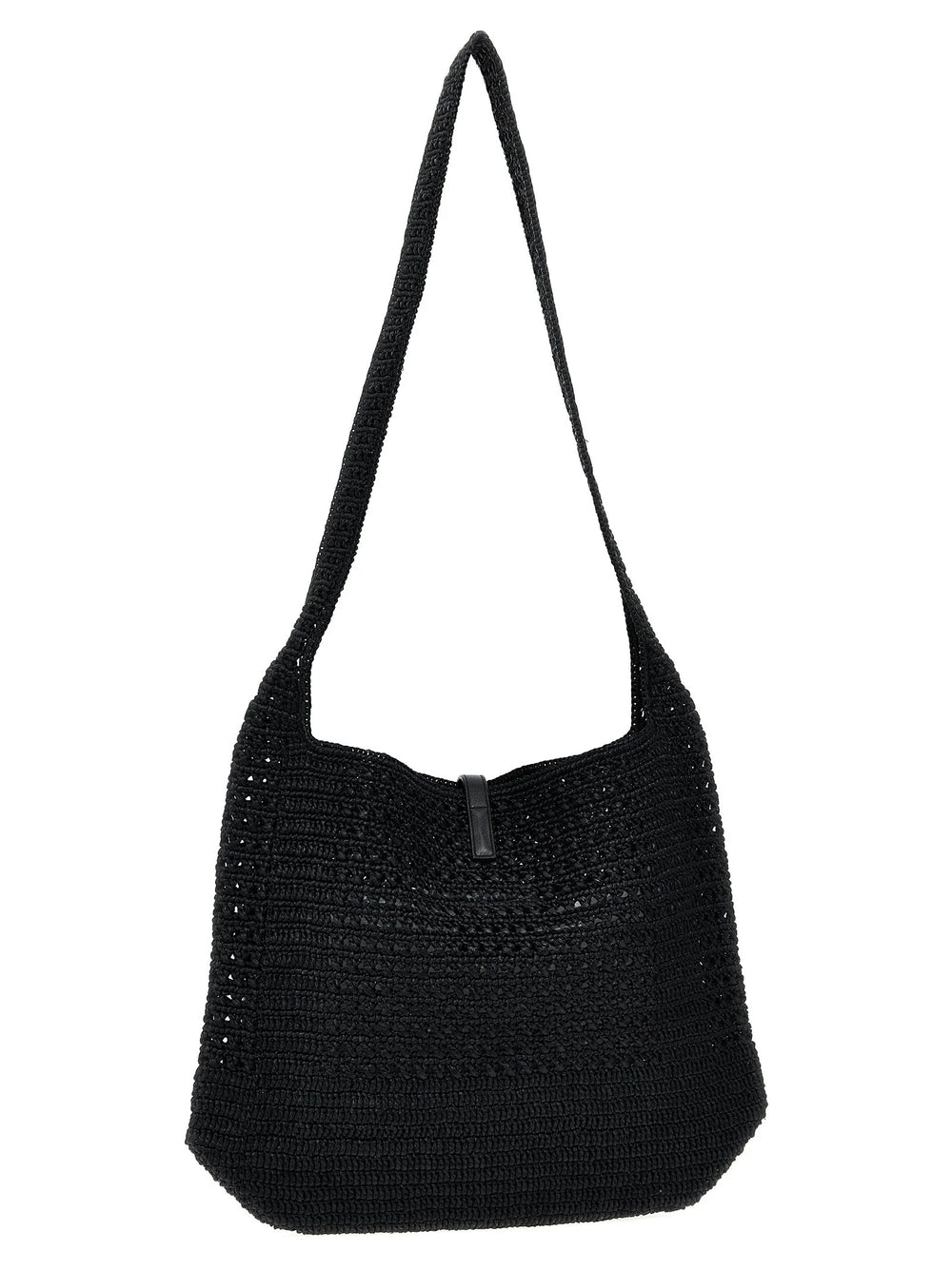 Saint Laurent Black Raffia Tote Bag