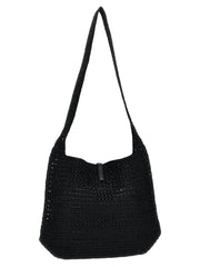 Saint Laurent Black Raffia Tote Bag