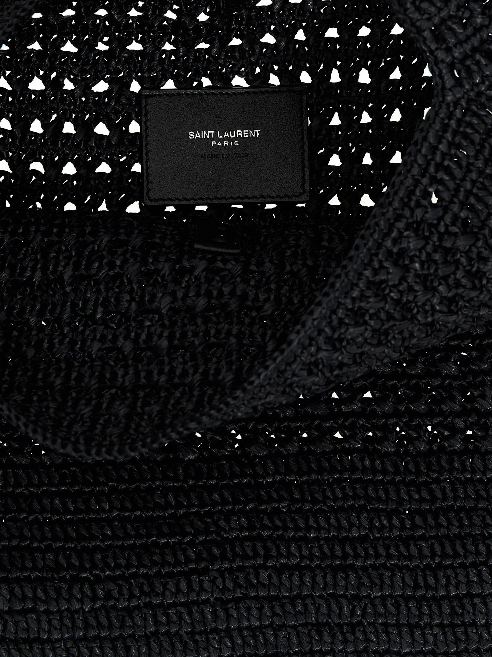 Saint Laurent Black Raffia Tote Bag