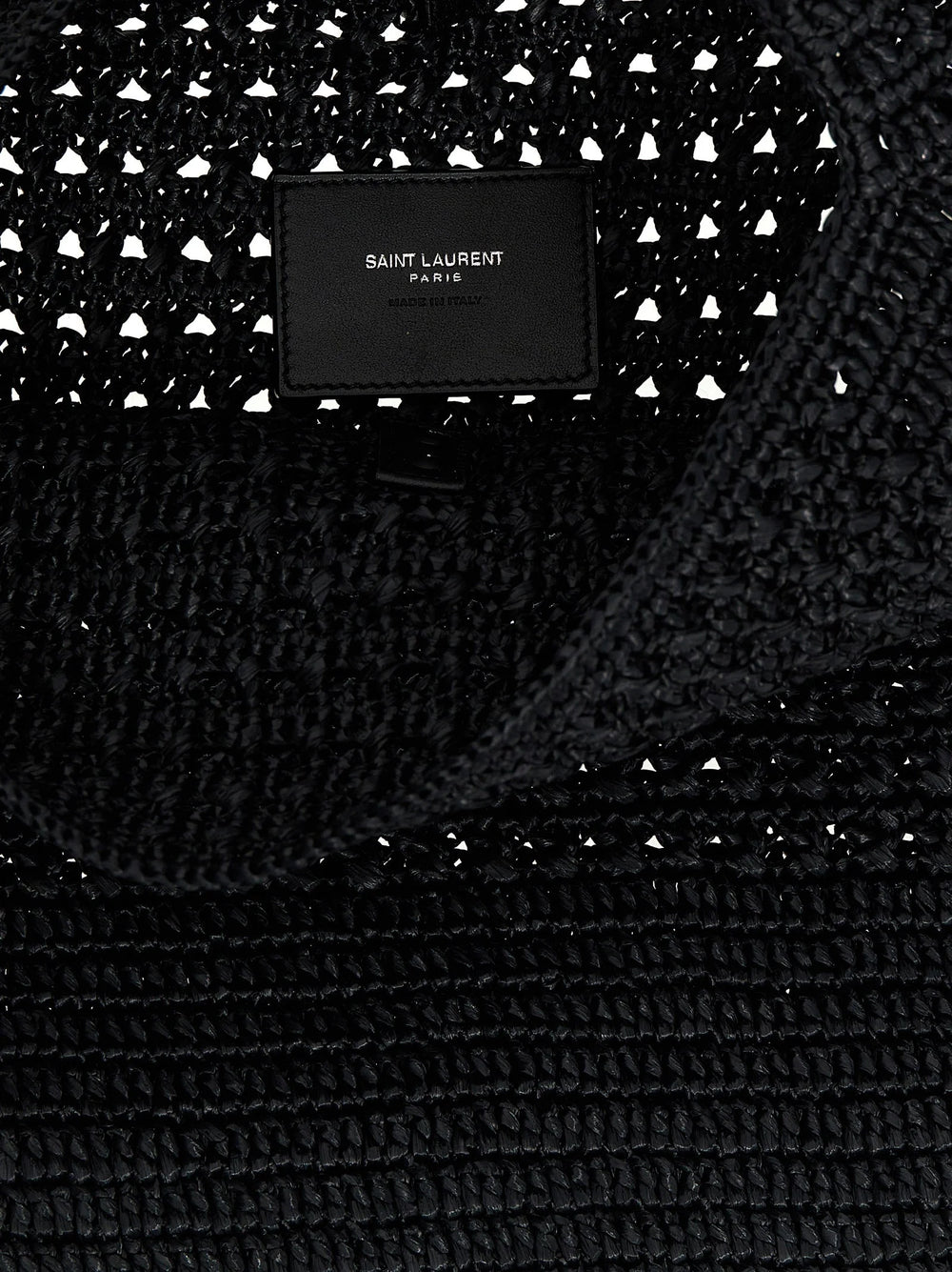Saint Laurent Black Raffia Tote Bag