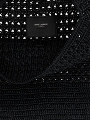 Saint Laurent Black Raffia Tote Bag
