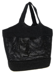 Saint Laurent Black Raffia Tote Bag