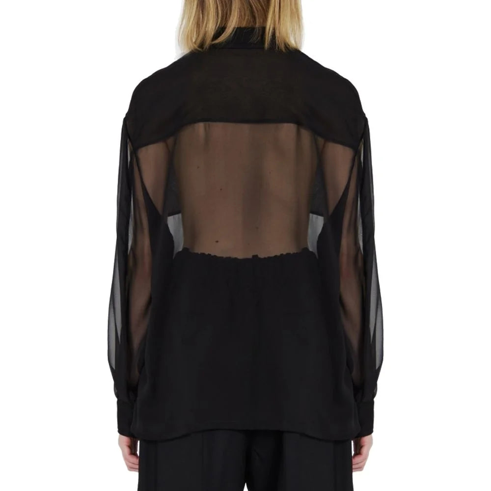 Saint Laurent Black Silk Dress Shirt - 44