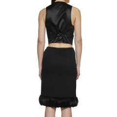 Saint Laurent Black Silk Midi Skirt - 42
